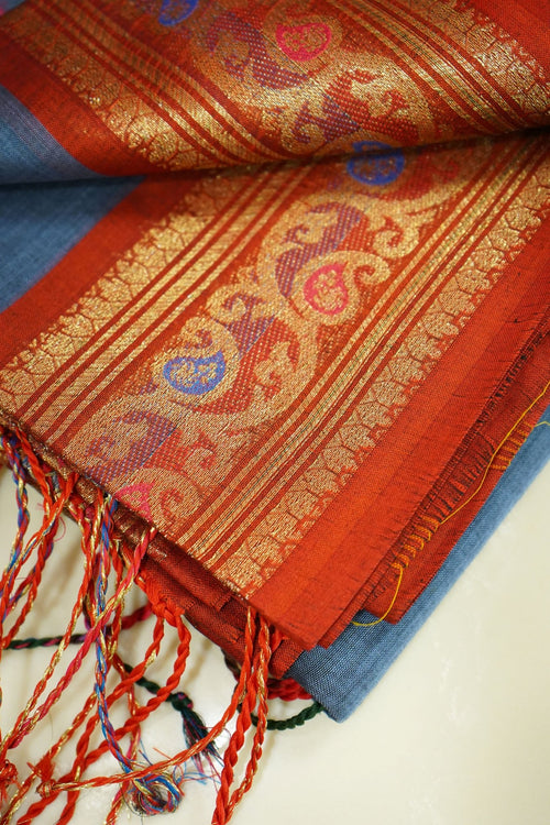 Ashwood Grace – Bengali Cotton with Zari Border - Thoranam Sarees