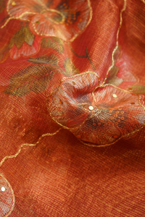 Autumn Blossom – Neem Silk Saree - Thoranam Sarees