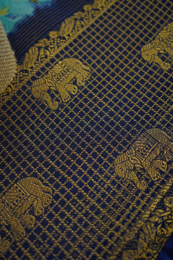 Azure Blossom – Premium Fancy Saree - Thoranam Sarees