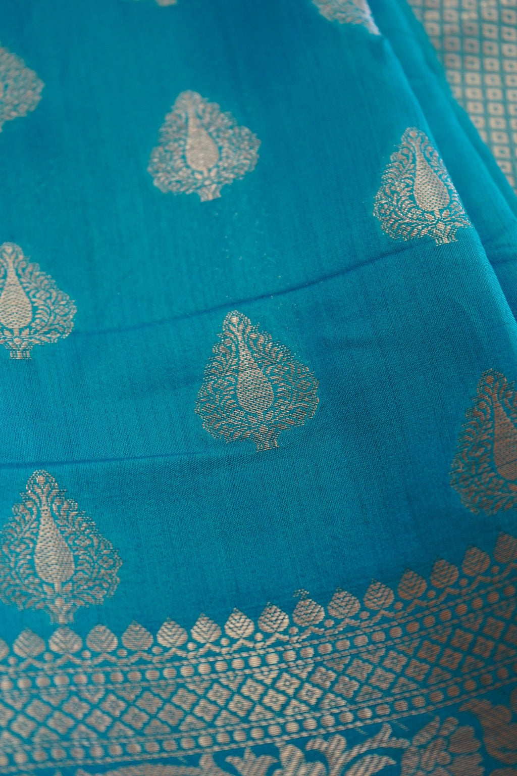 Azure Grace – Chinyan Cotton Saree - Thoranam Sarees