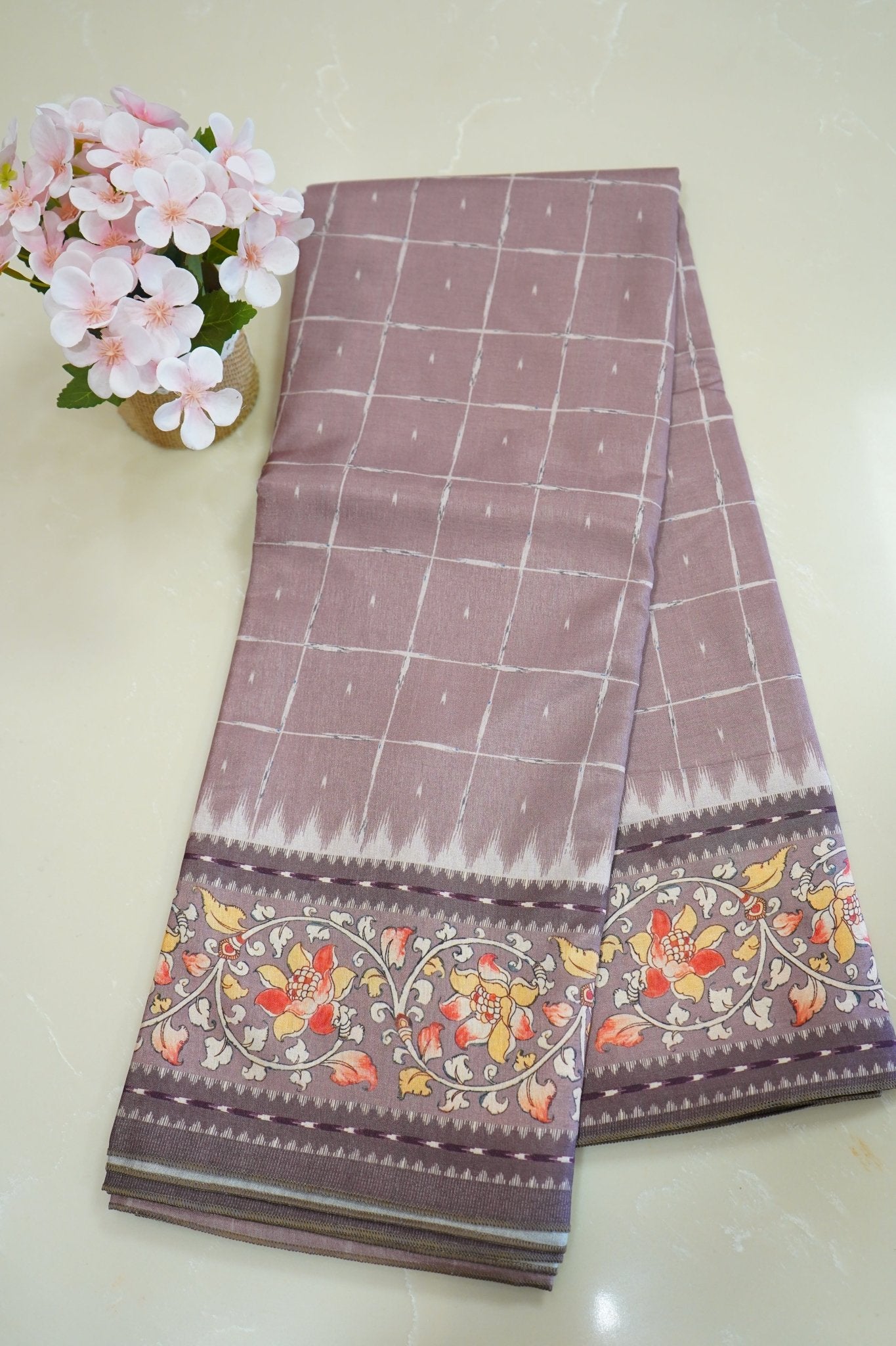 Blush Bloom – Semi Tussar Saree - Thoranam Sarees