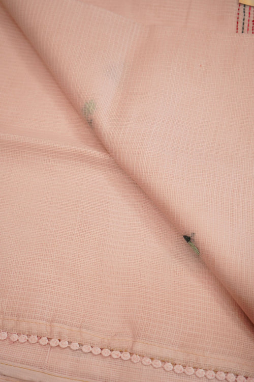 Blush Jardin – Pure Kota French Knot Saree - Thoranam Sarees