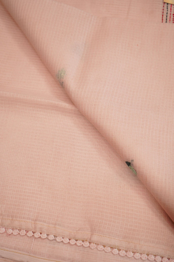 Blush Jardin – Pure Kota French Knot Saree - Thoranam Sarees