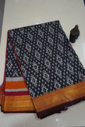 Charcoal Ikat – Premium Fancy Saree - Thoranam Sarees