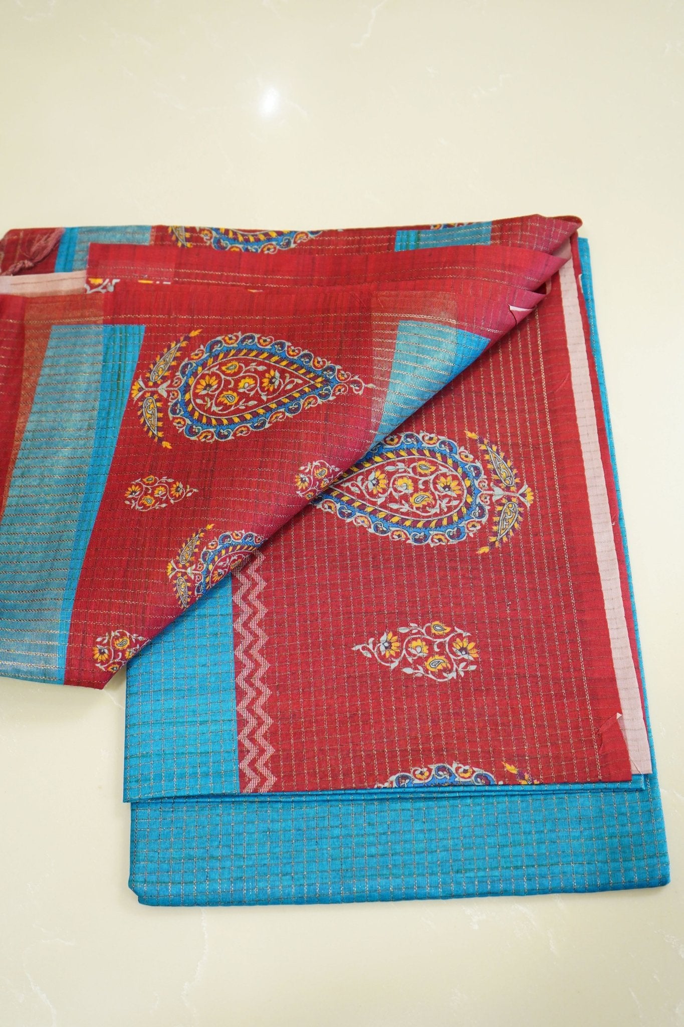Coral Paisley – Semi Cotton Saree - Thoranam Sarees