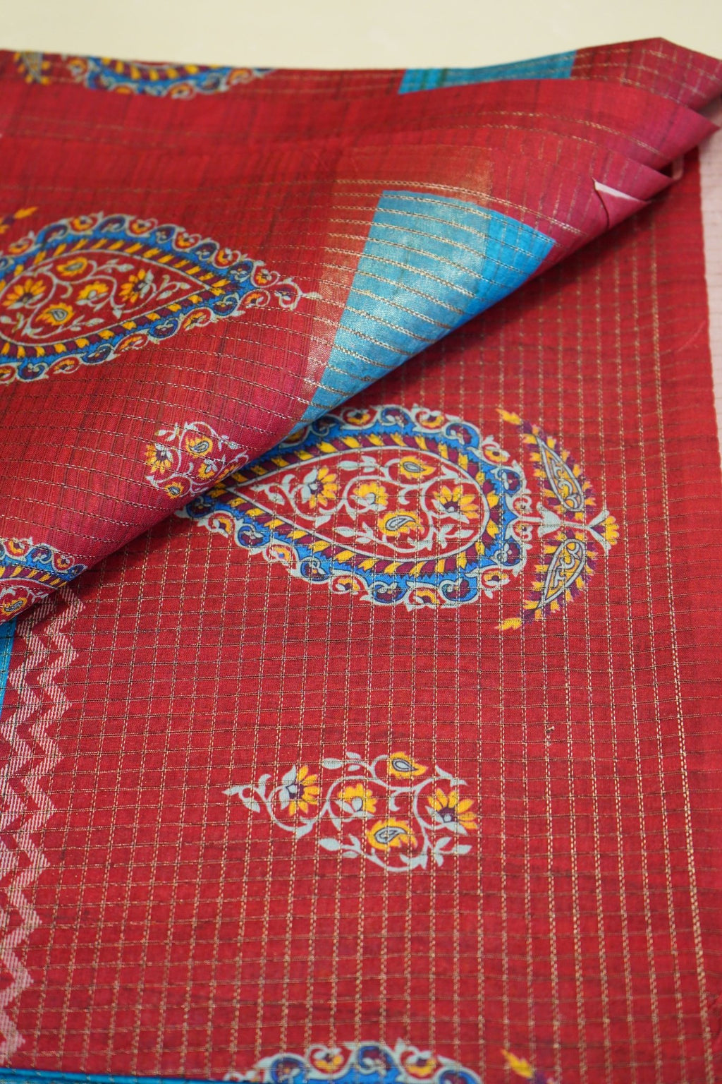 Coral Paisley – Semi Cotton Saree - Thoranam Sarees