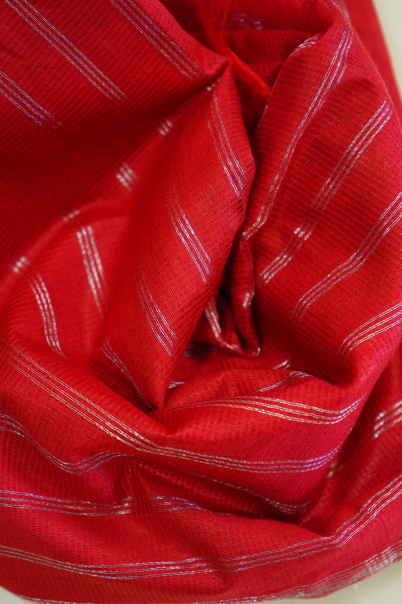 Crimson Heritage – Semi Mangalagiri Saree - Thoranam Sarees