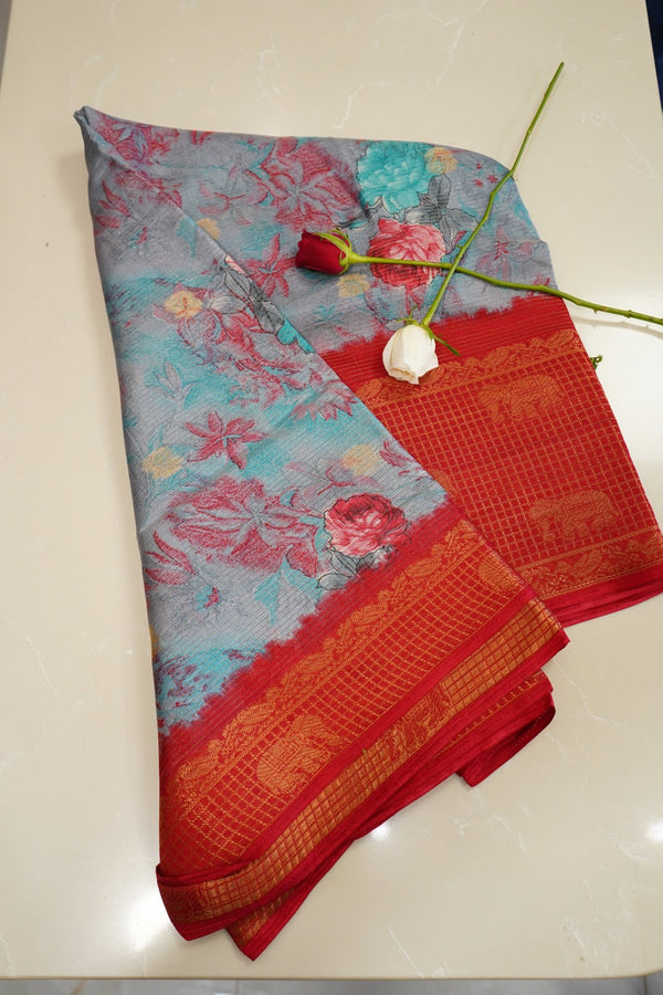 Crimson Mist – Premium Fancy Saree - Thoranam Sarees