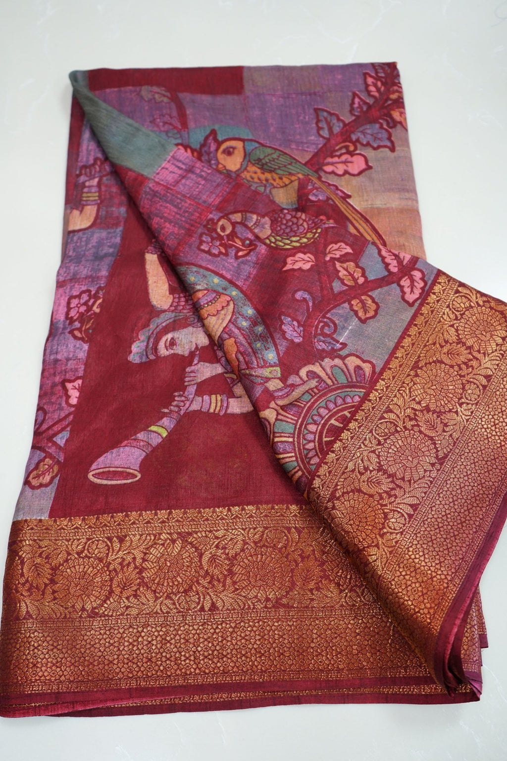 Crimson Raaga – Premium Fancy Saree - Thoranam Sarees