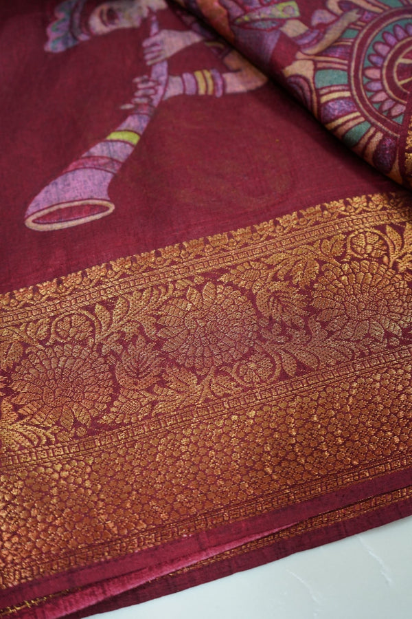 Crimson Raaga – Premium Fancy Saree - Thoranam Sarees