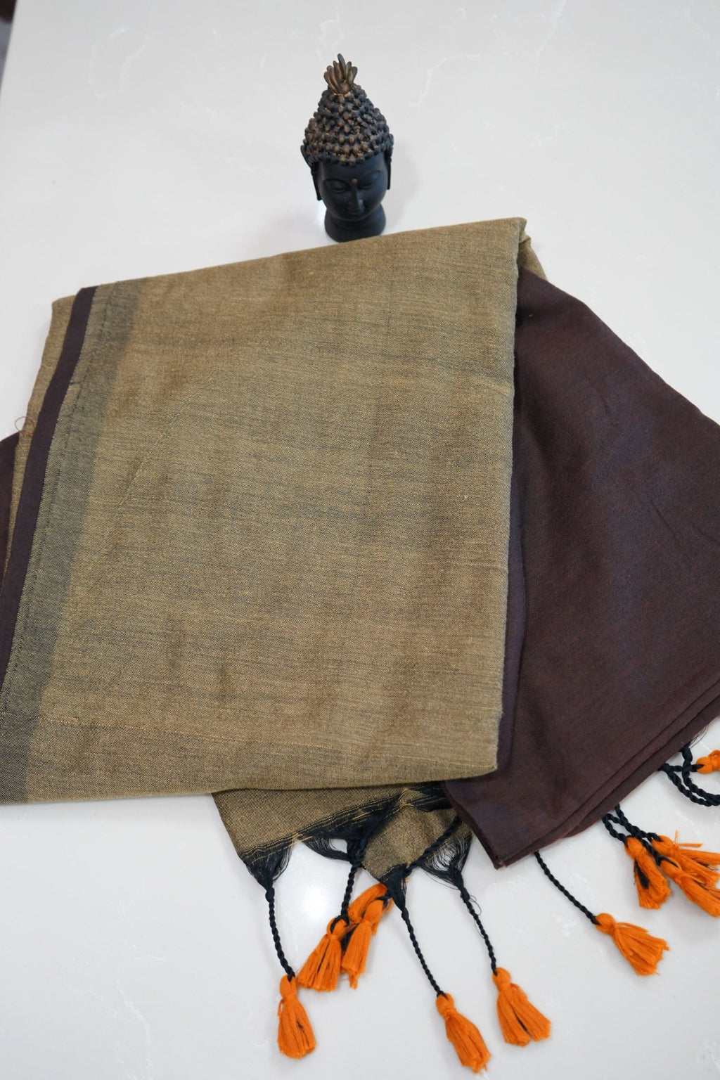 Earth Mocha – Mul Cotton Saree - Thoranam Sarees