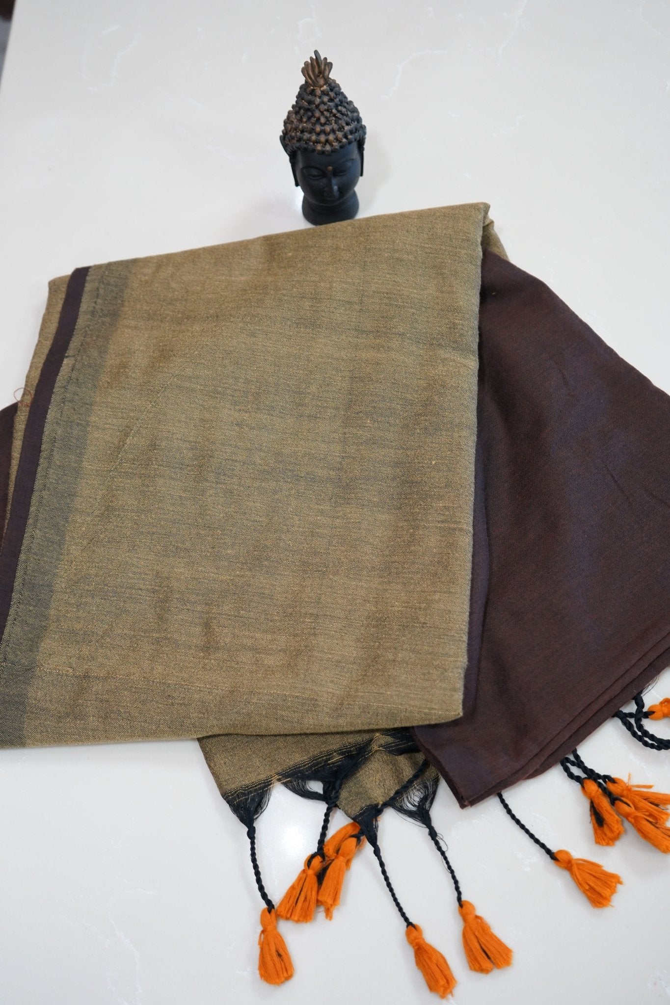 Earth Mocha – Mul Cotton Saree - Thoranam Sarees