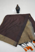 Earth Mocha – Mul Cotton Saree - Thoranam Sarees