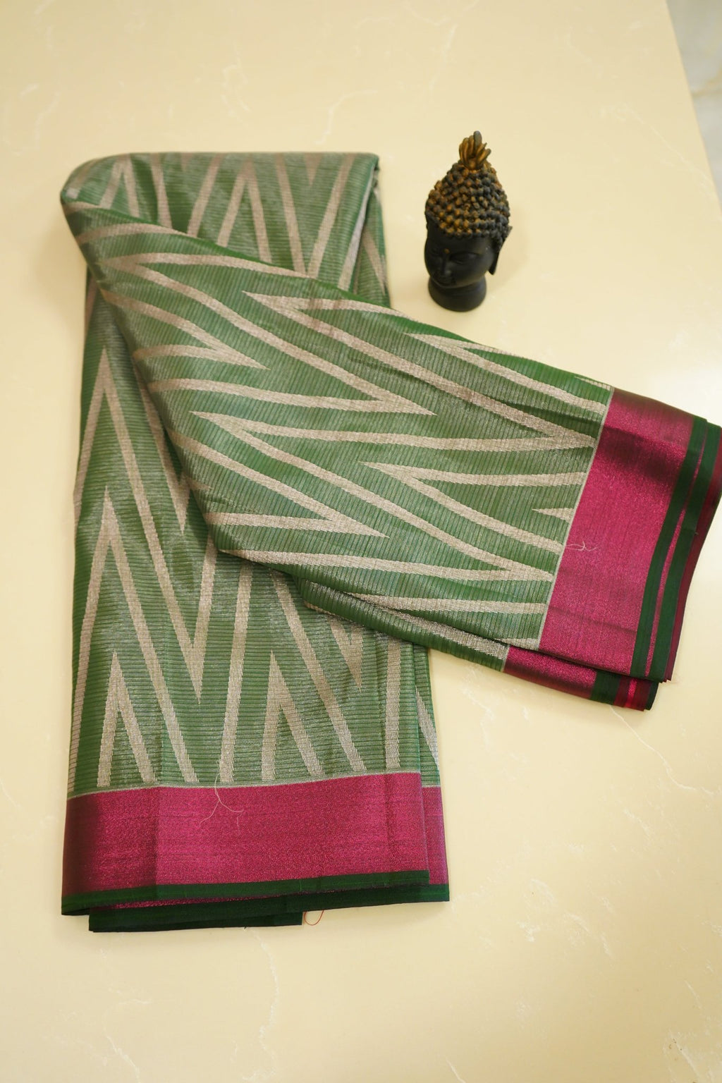 Emerald Chevron – Premium Fancy Saree - Thoranam Sarees