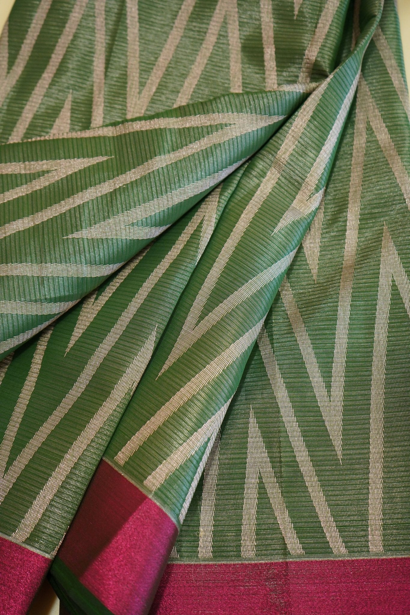 Emerald Chevron – Premium Fancy Saree - Thoranam Sarees