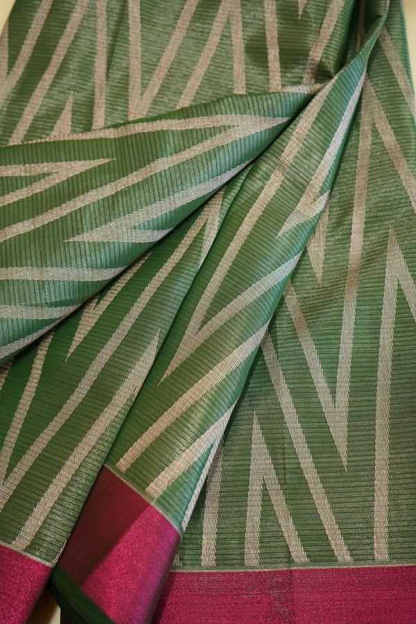 Emerald Chevron – Premium Fancy Saree - Thoranam Sarees