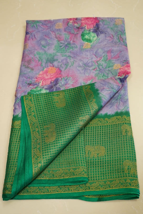 Emerald Lavender – Premium Fancy Saree - Thoranam Sarees