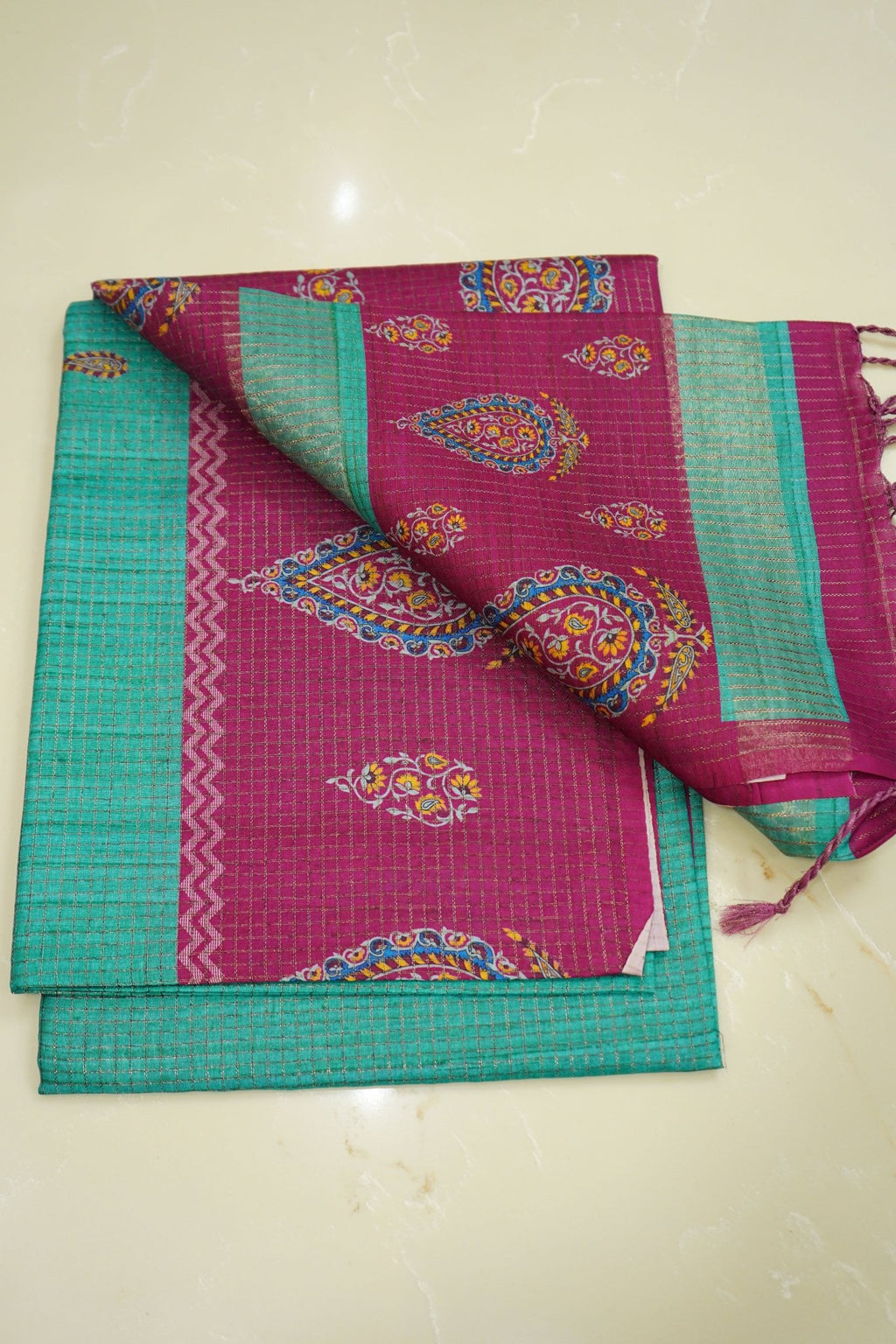 Fuchsia Lagoon – Semi Tussar Saree - Thoranam Sarees