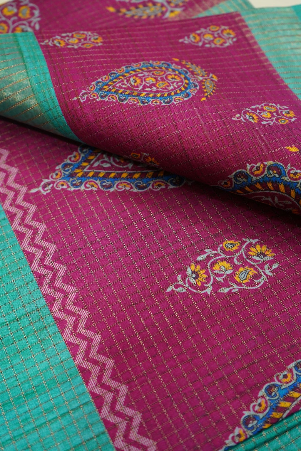Fuchsia Lagoon – Semi Tussar Saree - Thoranam Sarees
