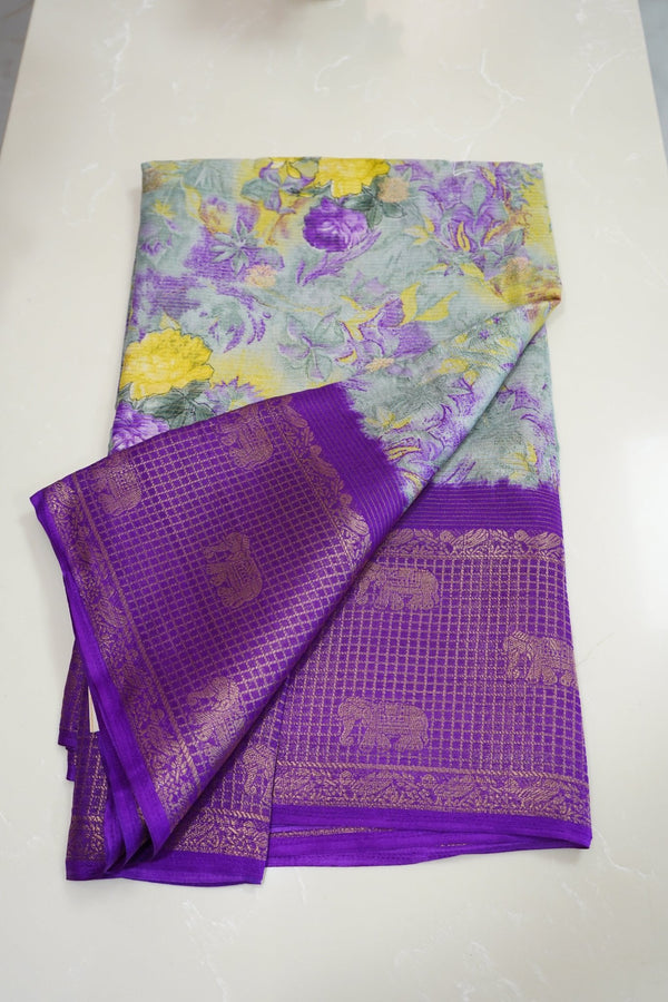Lavender Bloom – Premium Fancy Saree - Thoranam Sarees