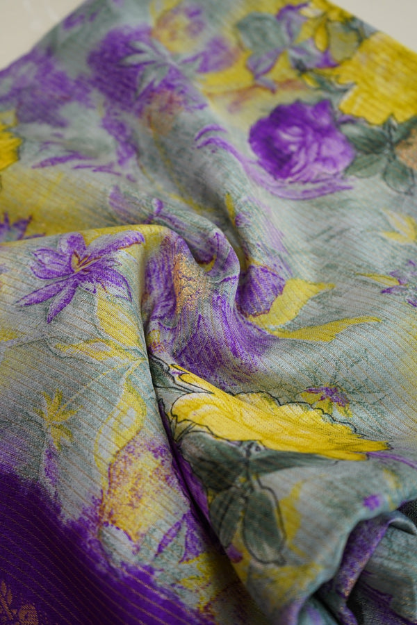 Lavender Bloom – Premium Fancy Saree - Thoranam Sarees