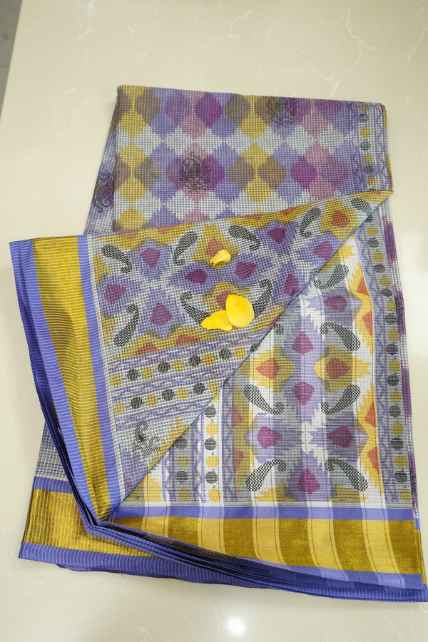 Lavender Mosaic – Premium Fancy Saree - Thoranam Sarees