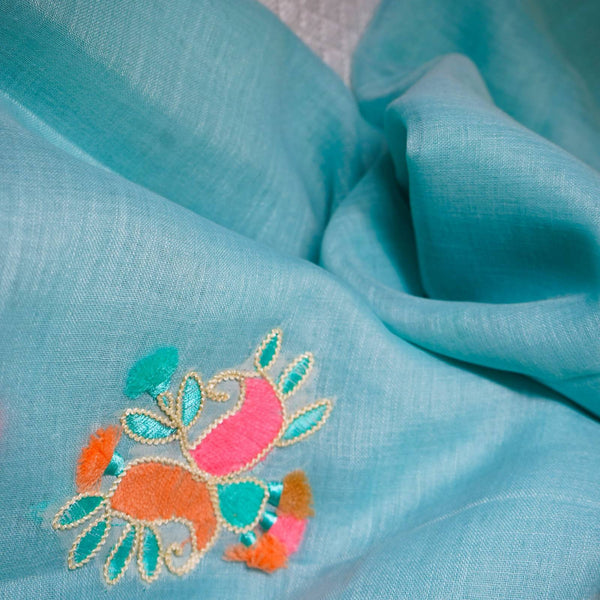 Linen Cotton Saree - Thoranam Sarees