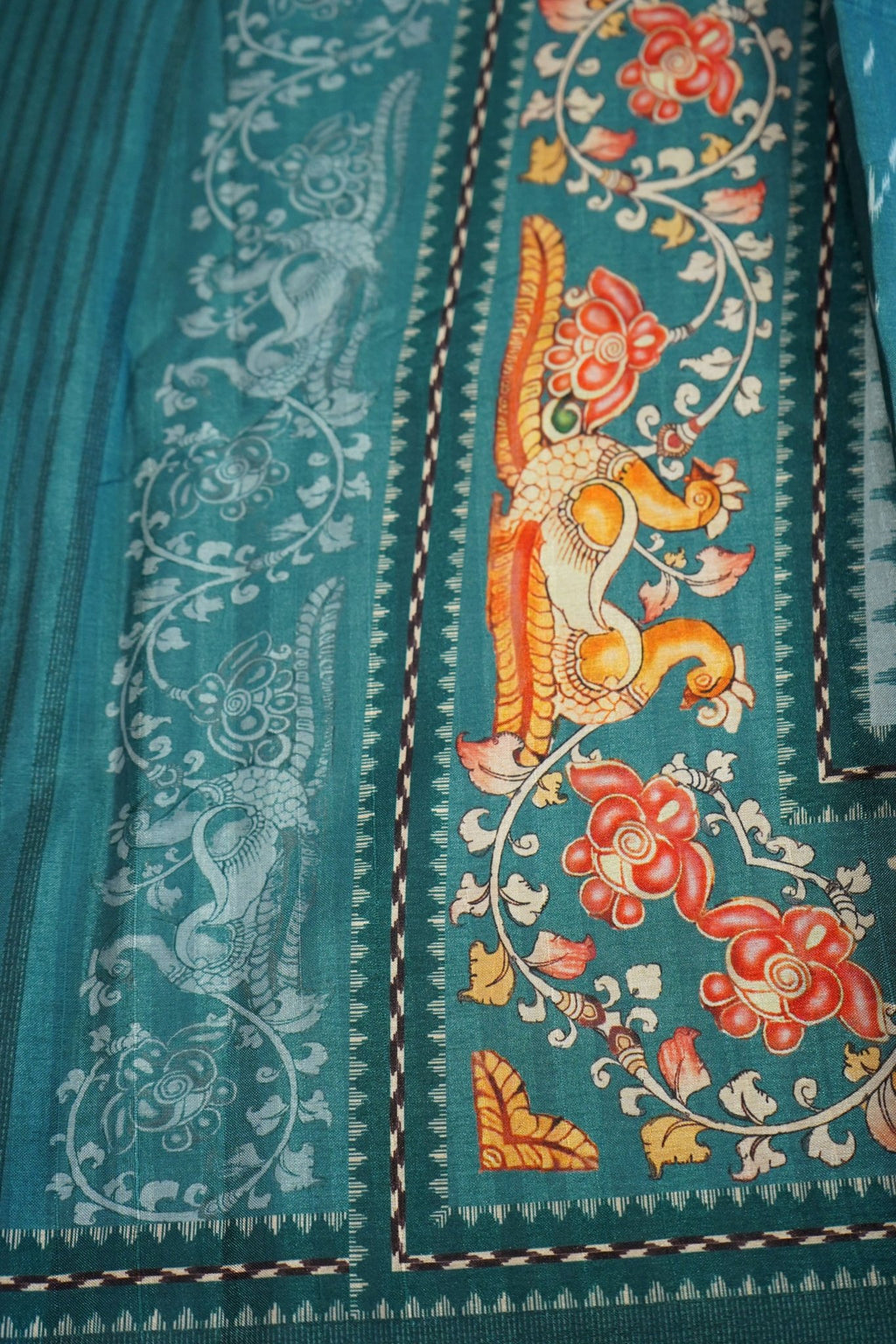 Mayura Teal – Semi Tussar Saree - Thoranam Sarees
