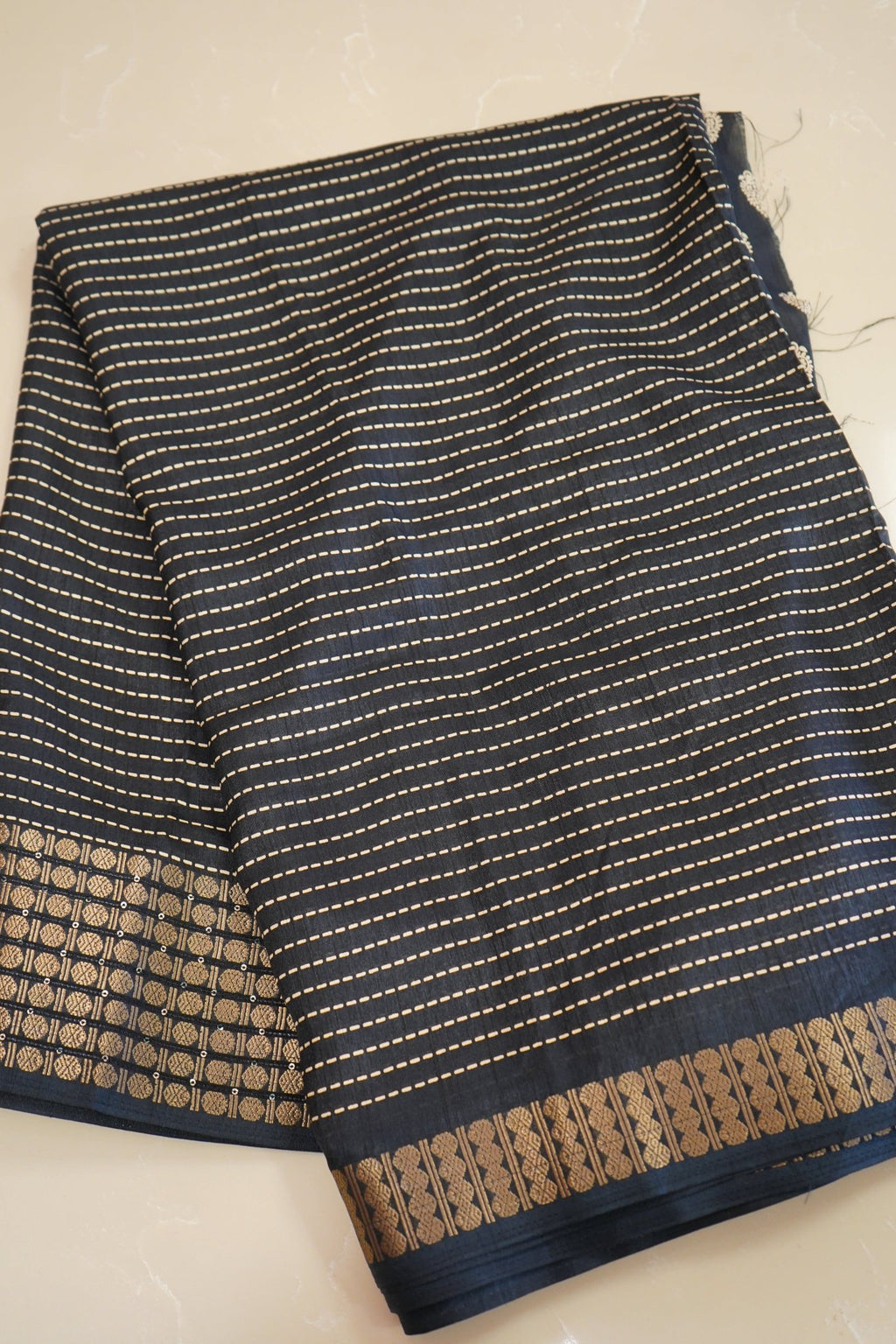 Midnight Stripes – Premium Fancy Saree - Thoranam Sarees