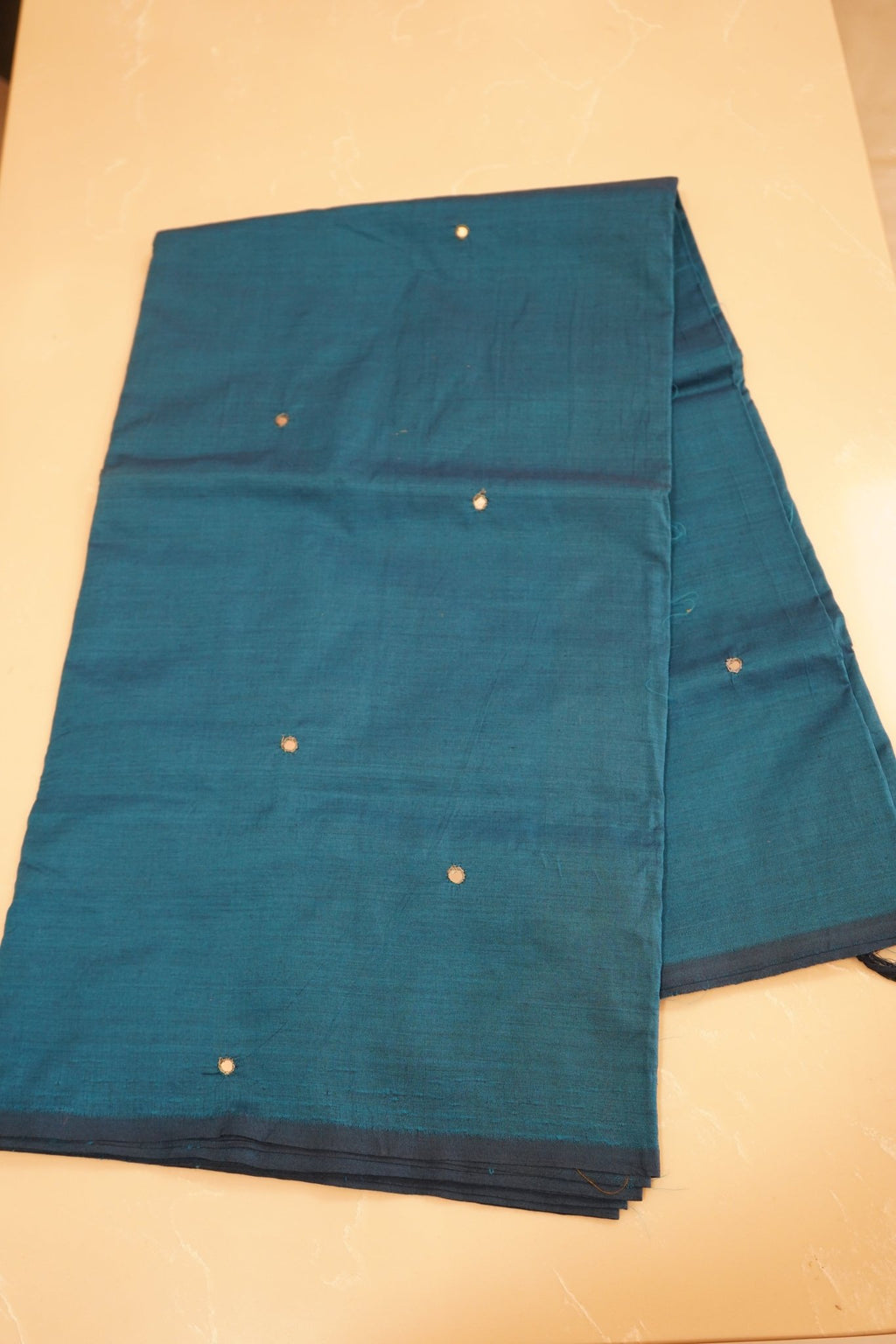 Midnight Teal – Semi Silk Cotton Saree - Thoranam Sarees
