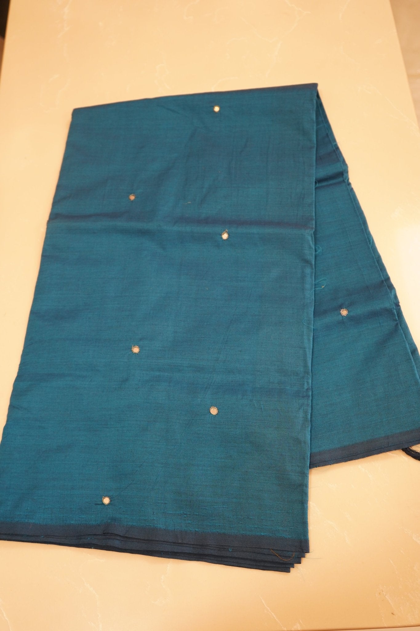 Midnight Teal – Semi Silk Cotton Saree - Thoranam Sarees