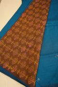 Midnight Teal – Semi Silk Cotton Saree - Thoranam Sarees