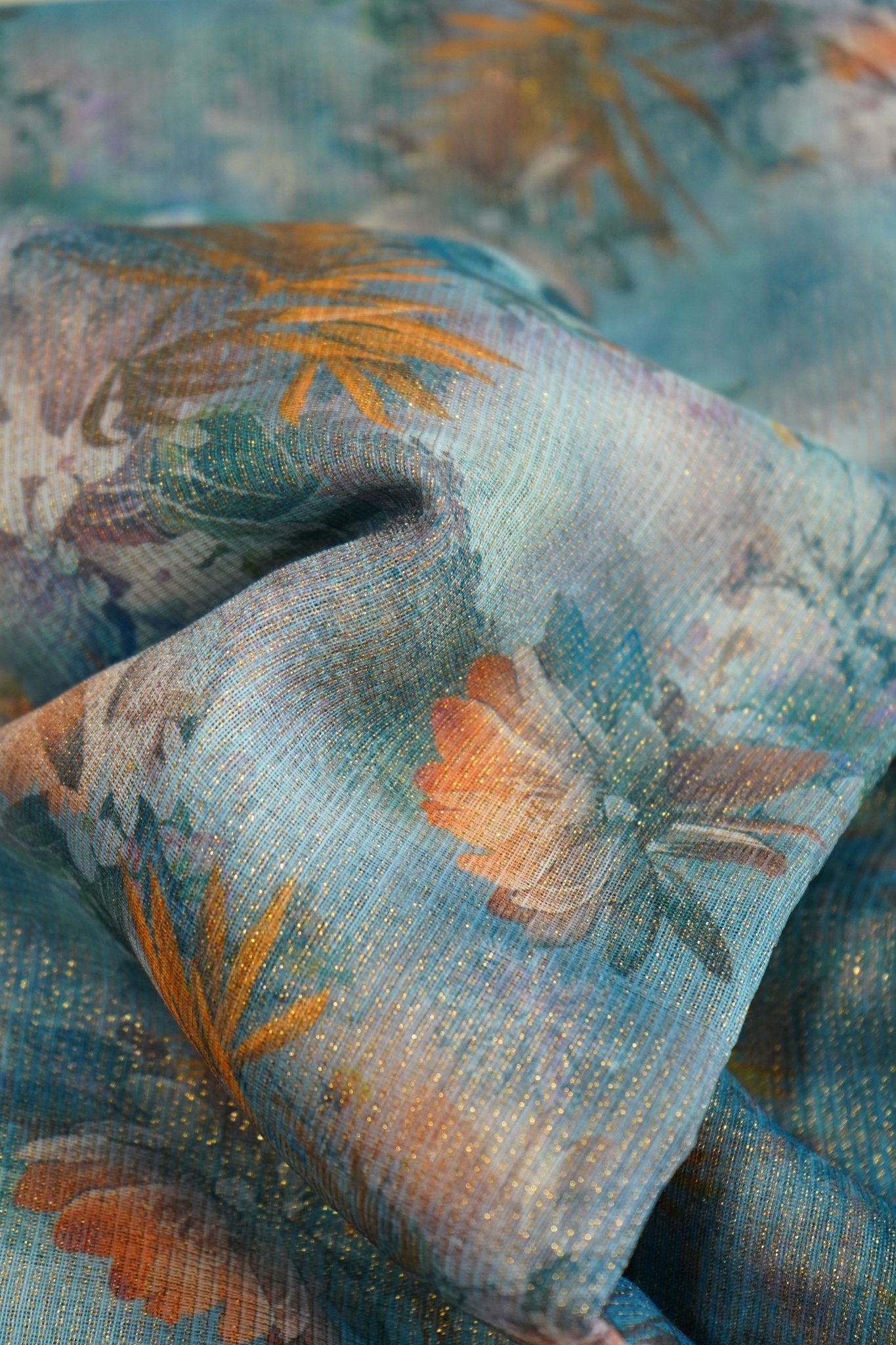 Misty Bloom – Cotton Silk Saree - Thoranam Sarees