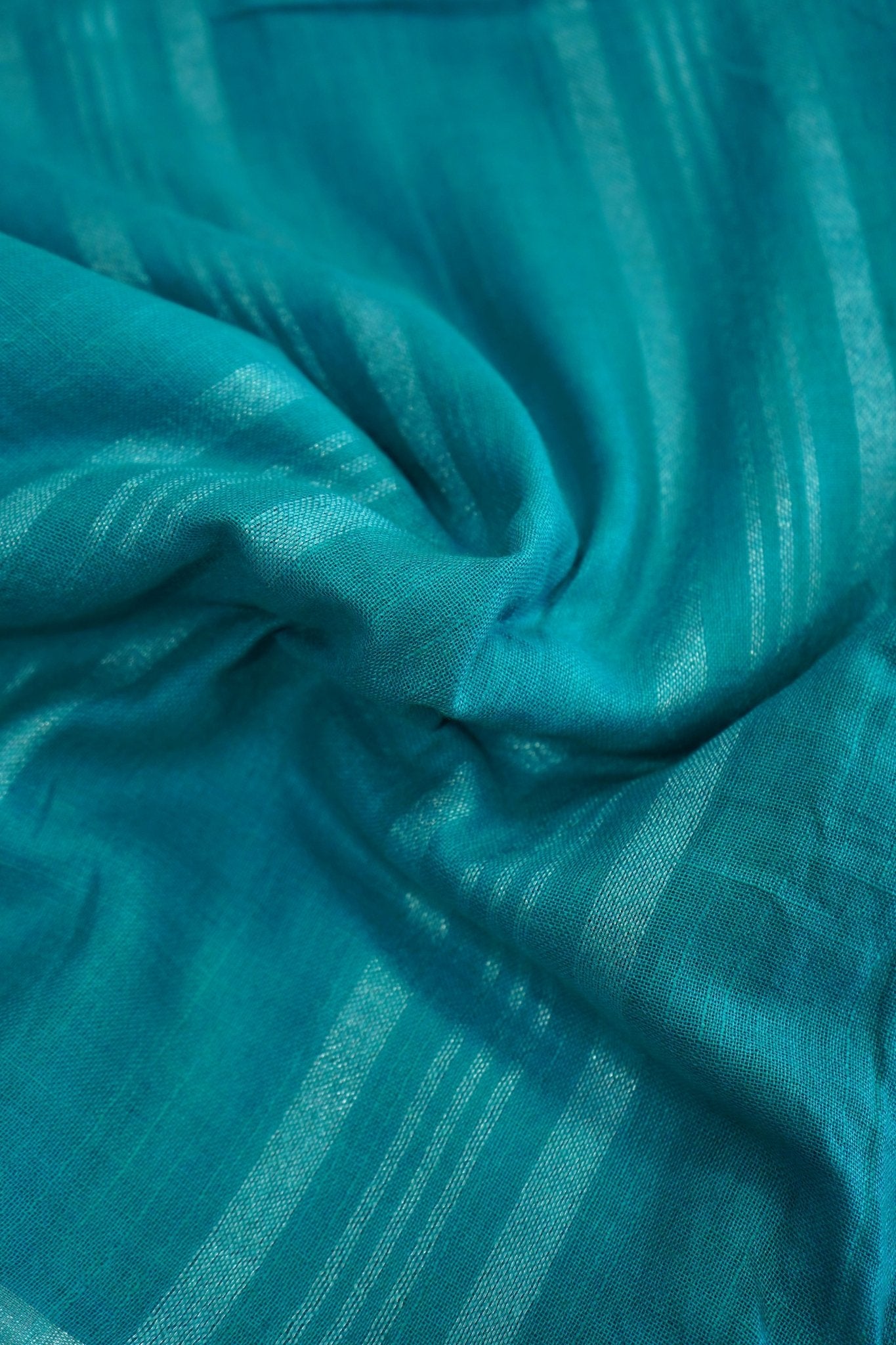 Ocean Bloom – Linen Cotton Saree - Thoranam Sarees
