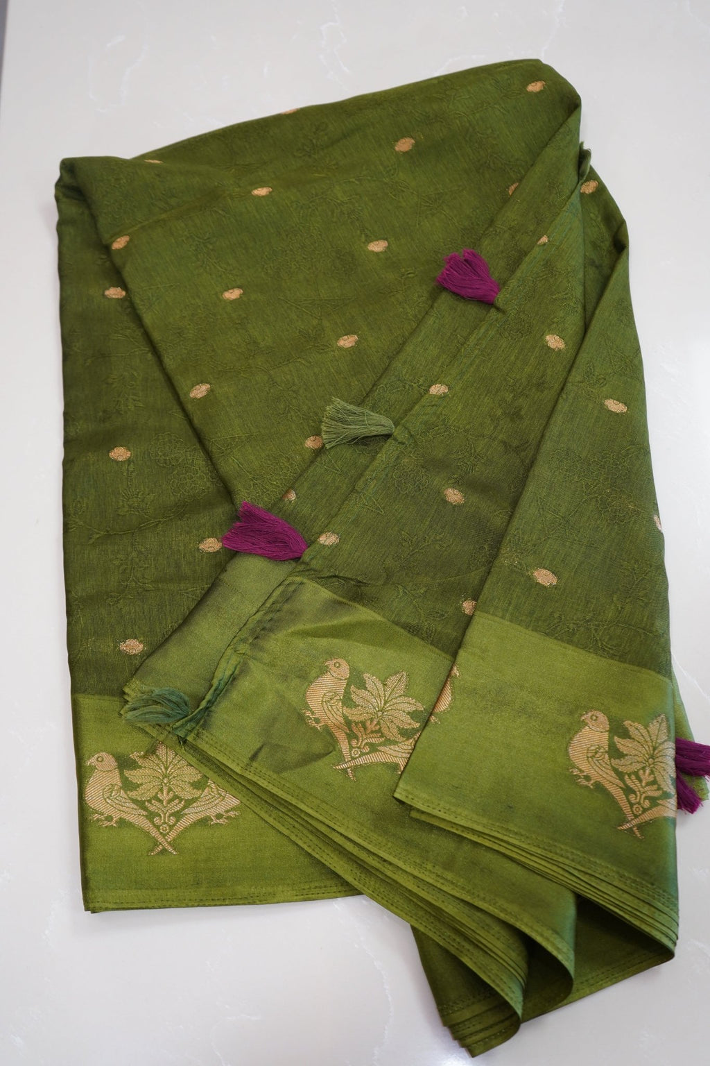 Olive Royale – Semi Soft Silk Saree - Thoranam Sarees