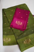 Olive Royale – Semi Soft Silk Saree - Thoranam Sarees