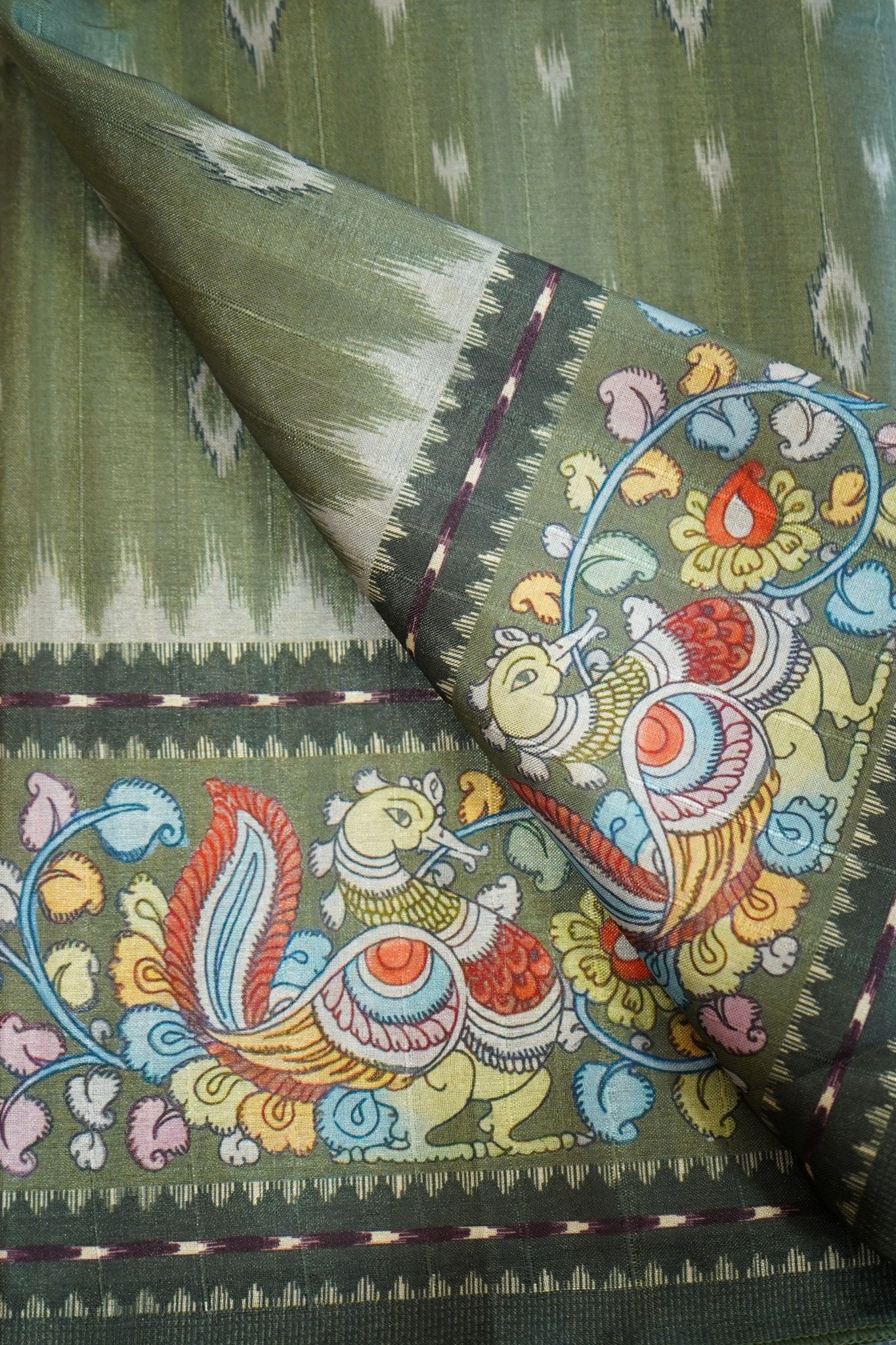Peacock Grove – Semi Tussar Saree - Thoranam Sarees