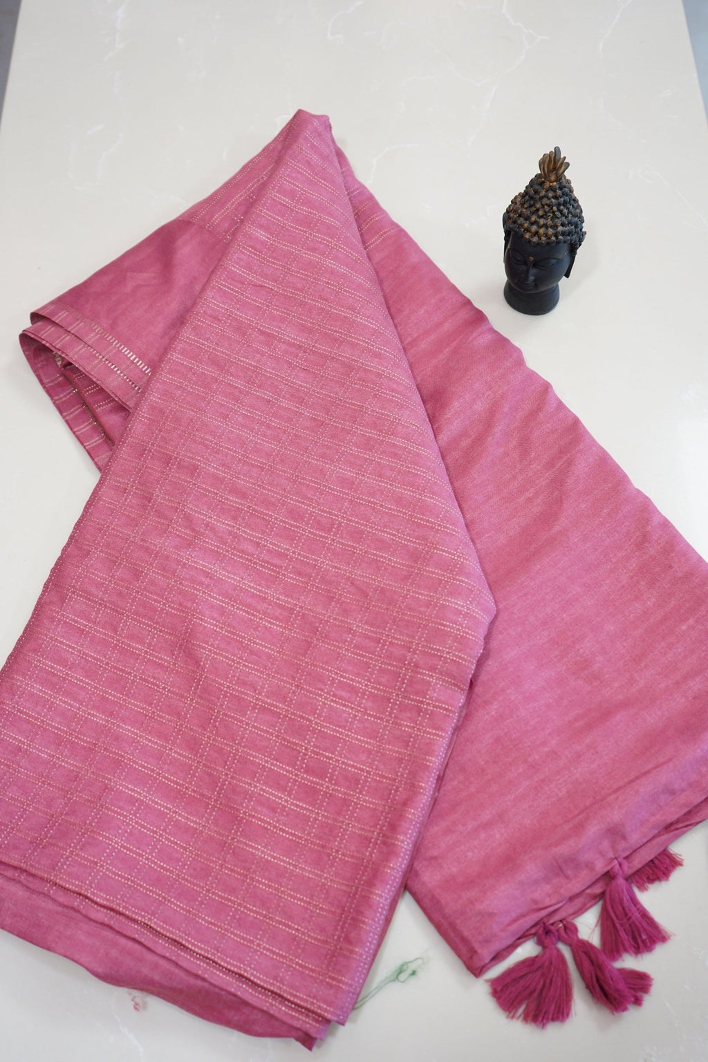 Pink Mist – Linen Cotton Saree - Thoranam Sarees