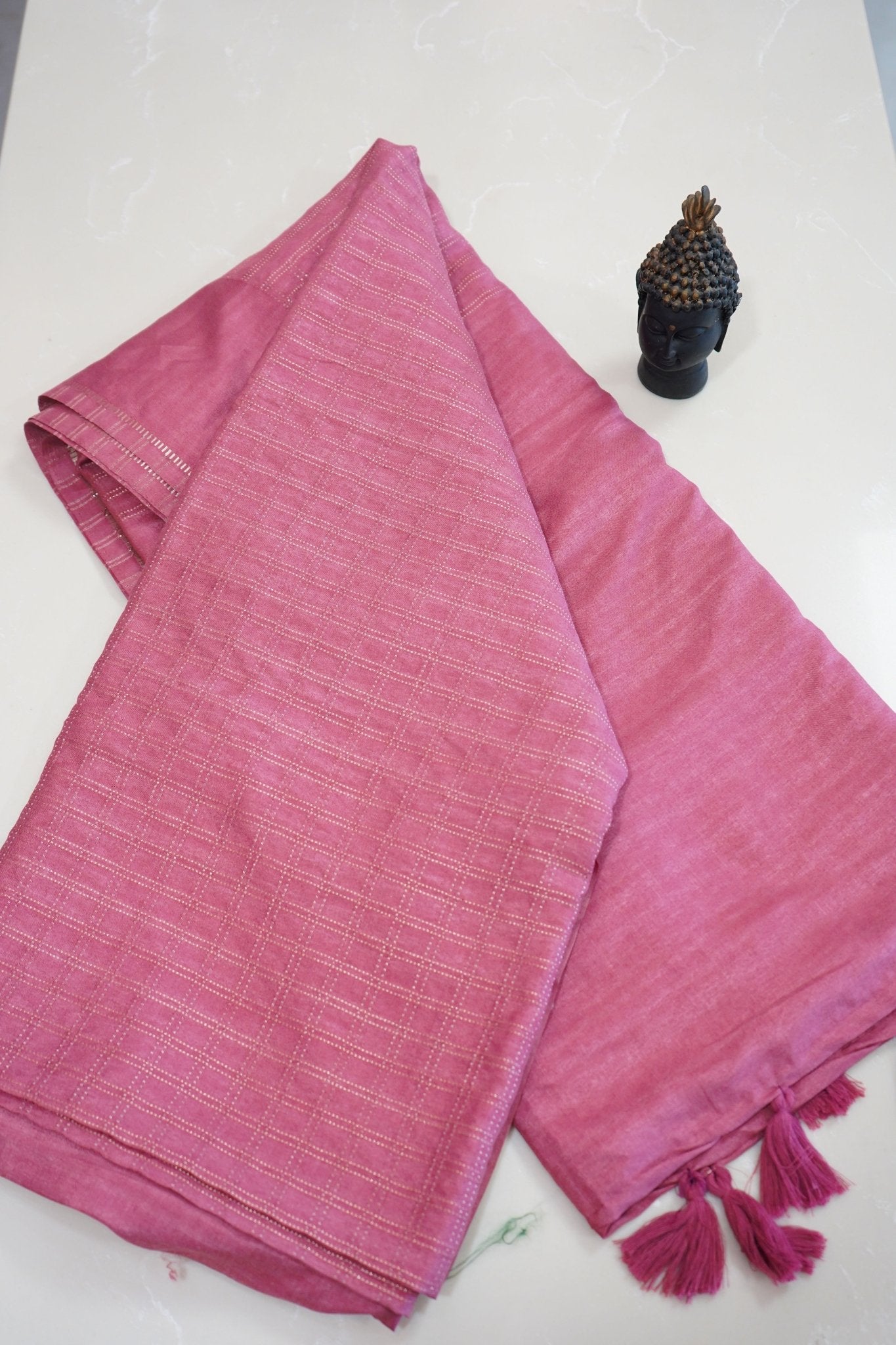 Pink Mist – Linen Cotton Saree - Thoranam Sarees