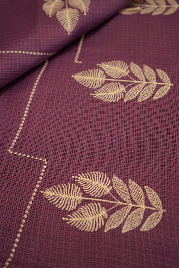 Plum Leaf – Premium Fancy Kotta Saree - Thoranam Sarees