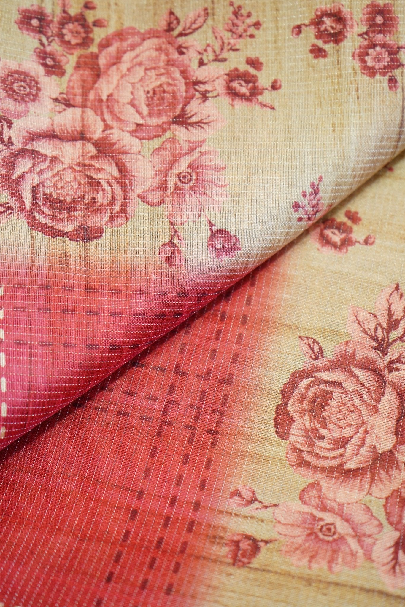 Rosewood Bloom – Semi Tussar Silk Saree - Thoranam Sarees