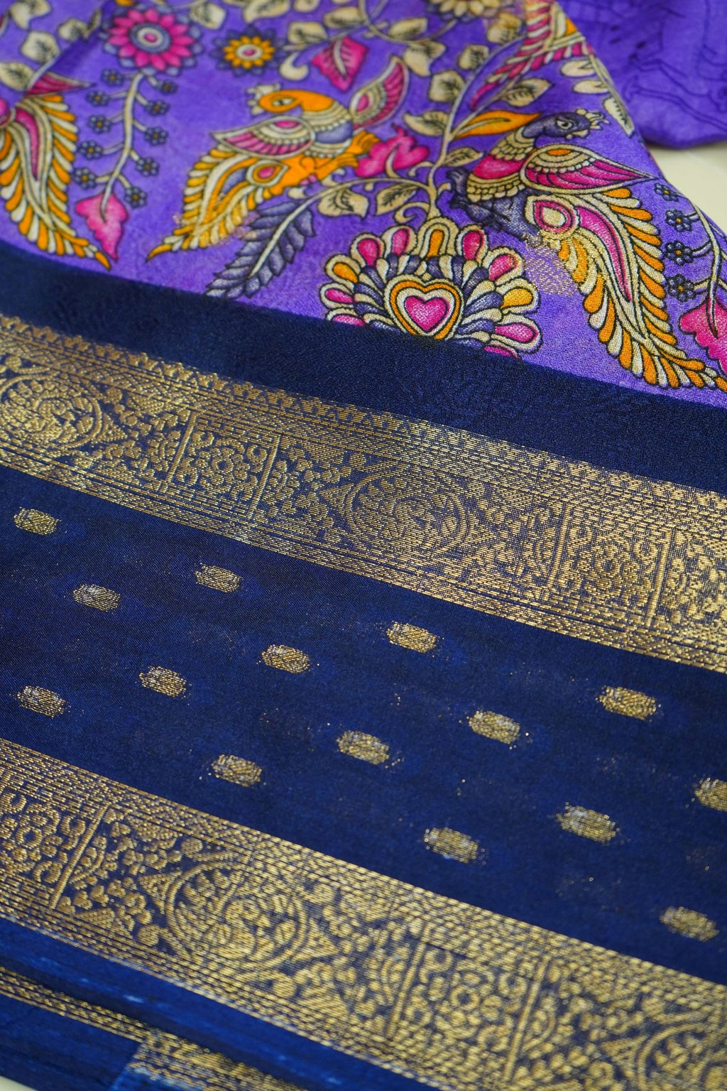 Royal Amethyst Aviary – Premium Fancy Saree - Thoranam Sarees