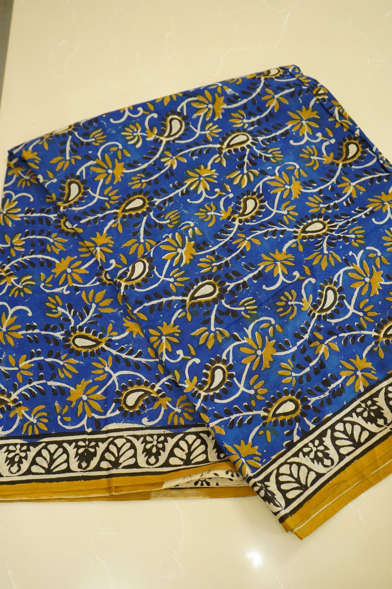 Royal Indigo – Jaipuri Cotton Saree - Thoranam Sarees