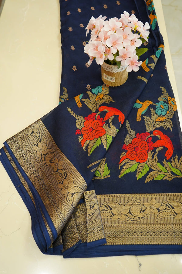 Royal Peacock Fancy Saree - Thoranam Sarees