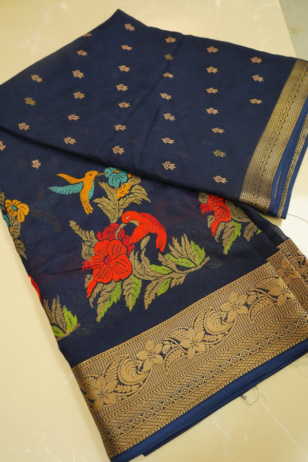Royal Peacock Fancy Saree - Thoranam Sarees