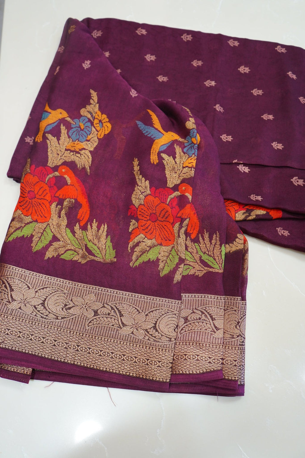 Royal Plum Blossom – Premium Fancy Saree - Thoranam Sarees