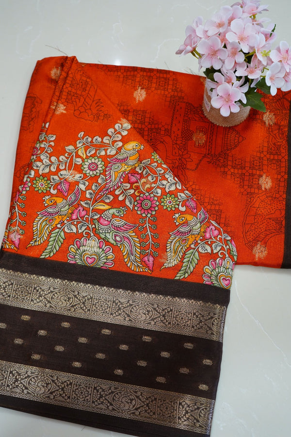 Saffron Heritage – Premium Fancy Saree - Thoranam Sarees