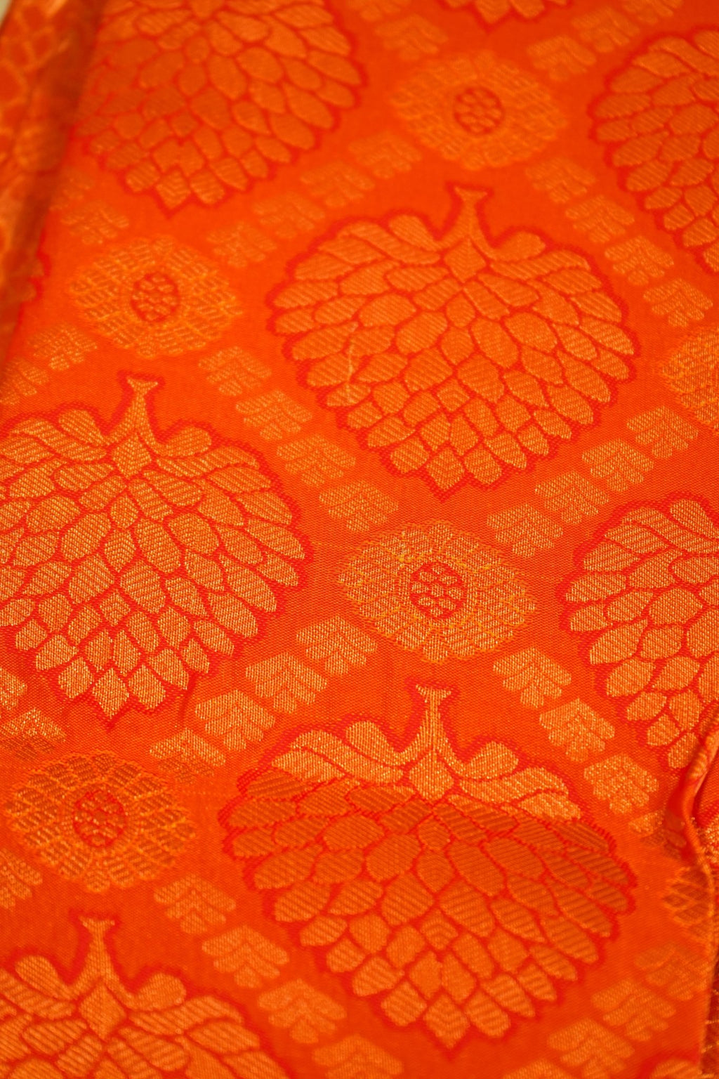 Saffron Royale – Semi Kanchipuram Silk Saree - Thoranam Sarees
