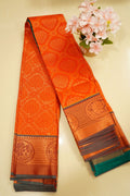 Saffron Royale – Semi Kanchipuram Silk Saree - Thoranam Sarees