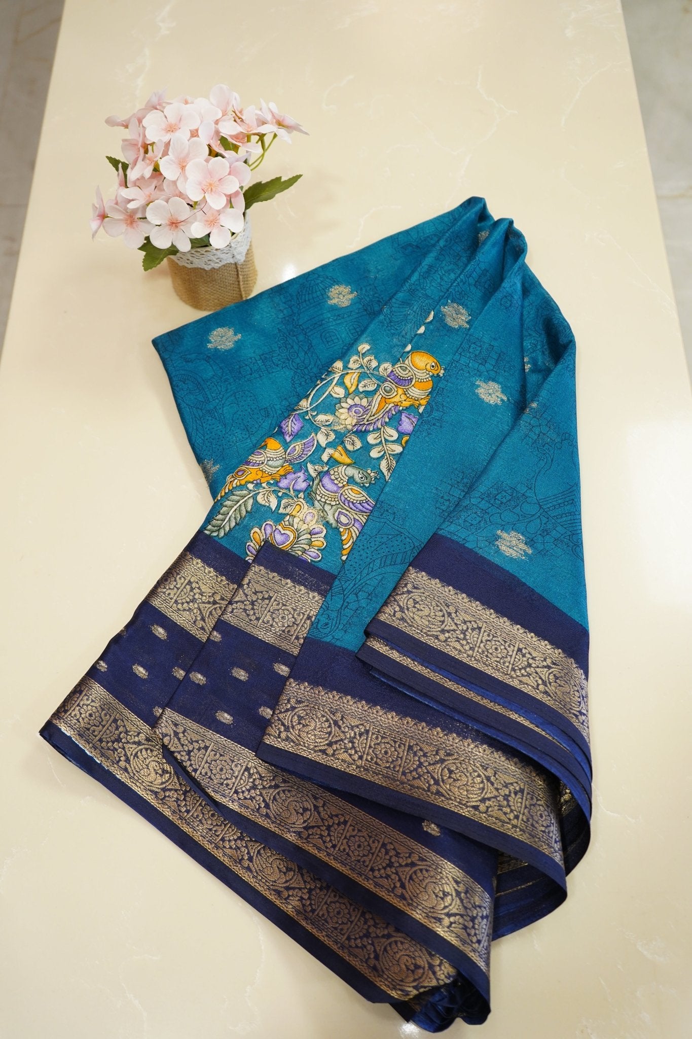 Sapphire Aviary – Premium Fancy Saree - Thoranam Sarees